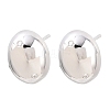 Oval Brass Micro Pave Cubic Zirconia Stud Earrings EJEW-Z164-17P-01-4