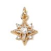 Brass Micro Pave Cubic Zirconia Charms KK-C133-03A-G-1
