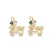 Brass Micro Pave Cubic Zirconia Pendants KK-N287-32A-G-1