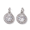 Brass Micro Pave Clear Cubic Zirconia Charms X-KK-K360-16P-1