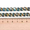 Electroplate Glass Beads Strands X-EGLA-Q128-04A-FP04-4