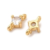 Brass Pave Clear Cubic Zirconia Connector Charms KK-P340-07B-G-2