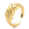 Rack Plating Brass Open Cuff Rings RJEW-Z059-29G-1