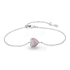 925 Sterling Silver Pink Cubic Zirconia Link Bracelets AV6234-4-1