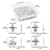 60Pcs 4 Styles Tibetan Style Zinc Alloy Pendants TIBEP-FS0001-35-4
