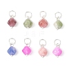 Natural Colorful Tourmaline Dice Charms PALLOY-JF04580-03-S-1
