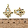Brass Micro Pave Cubic Zirconia Pendants KK-F903-06G-02-3