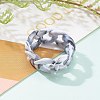 Opaque Acrylic Curb Chain Finger Rings RJEW-JR00326-01-4