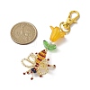 Bees Handmade Glass Seed Beads Pendants Decorations HJEW-MZ00069-01-3