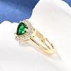 Brass Micro Pave Clear Cubic Zirconia Cuff Open Rings CU-CBA5C10-16G-3