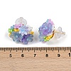 Flower Glass Plastic Stud Earrings FS-WG119A6-02-4