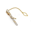 3Pcs 3 Styles Guitar Brass Tie Clips with Chain PW-WG51E18-01-4