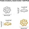 240Pcs 4 Style 304 Stainless Steel Bead Caps STAS-UN0038-54-4