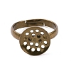 DIY Antique Bronze Adjustable Brass Sieve Ring Bases X-EC163-3NFAB-2