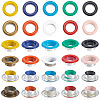 200 Sets 10 Colors Iron Grommet Eyelet Findings SCRA-GF0001-10B-02-1
