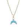 MIYUKI Delica Beads Beaded Mermaid Tail Pendant 304 Stainless Steel Cable Chain Necklaces for Women NJEW-MZ00130-04-2