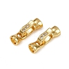 Brass Micro Pave Cubic Zirconia Fold Over Clasps KK-P164-05G-1-1