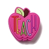 Teachers' Day Apple with Word Teach Silicone Focal Beads SIL-D005-01A-02-1