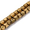 Electroplated Natural Lava Rock Beads Strands G-A256-D01-01G-1