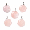 Natural Rose Quartz Pendants G-C241-02E-1