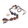 Chakra Natural Mixed Gemstone Woven Pendant Decorations HJEW-JM00659-2