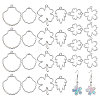 24Pcs 6 Styles Alloy Hollow Geometric Open Back Bezel Pendants FIND-CA0010-76A-1