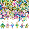 60Pcs 6 Styles Ocean Dyed Synthetic Turquoise Pendants FIND-BM0001-53-1