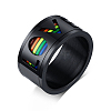 Rainbow Color Pride Flag Word Love Rotating Enamel Finger Ring RABO-PW0001-034E-1