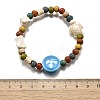 Handmade Porcelain Beads & Synthetic Howlite Beads Stretch Bracelets for Women LS-BJEW-D307-01E-3
