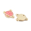 Light Gold Plated Alloy Enamel Pendants ENAM-M219-05KCG-03-2