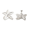 Rack Plating Starfish Brass Stud Earrings EJEW-H016-28P-1