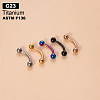 G23 Titanium Eyebrow Round Ball Curved Barbell Eyebrow Rings WGFD71D-39-1