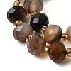 Natural Banded Agate Beads Strands G-D105-B13-3