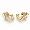 Brass Micro Pave Clear Cubic Zirconia Lobster Claw Clasps ZIRC-S066-021-2