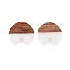 Two Tone Resin & Walnut Wood Stud Earring Findings MAK-N032-033-2