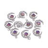 Brass Micro Pave Clear Cubic Zirconia Glass Pendants ZIRC-C024-06P-01-2