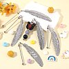 5Pcs Alloy Feather Pendant Bookmarks AJEW-SZ0002-61P-5