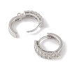 Brass with Cubic Zirconia Hoop Earrings Finding KK-Q822-02P-2