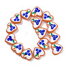 Handmade Heart Lampwork Beads Strands LAMP-P069-04B-03-1