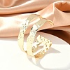 Rack Plating Brass Open Cuff Bangle for Women BJEW-A137-01G-6