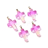 Two Tone Transparent Glass Pendants GLAA-A004-02B-4