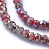 Electroplate Glass Beads Strands GLAA-F079-FR10-3