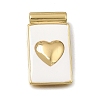 Brass with White Enamel Pendants KK-CBA8E93-04B-1