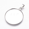 Stainless Steel Pendant Cabochon Settings STAS-P160-06P-1
