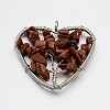 Brass Gemstone Pendants G-F181-07-1
