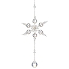 Glass Snowflake Pendant Decorations HJEW-TA00237-1