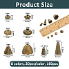 160Pcs 8 Styles Alloy Bead Cone & Caps FIND-FH0017-48-2
