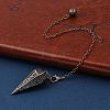 Rack Plating Brass Cone Dowsing Pendulum Pendants AJEW-G064-01R-1