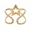 304 Stainless Steel Star Open Cuff Ring RJEW-T023-05G-2