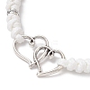 2Pcs Heart Alloy Charm Bracelets BJEW-JB11503-5